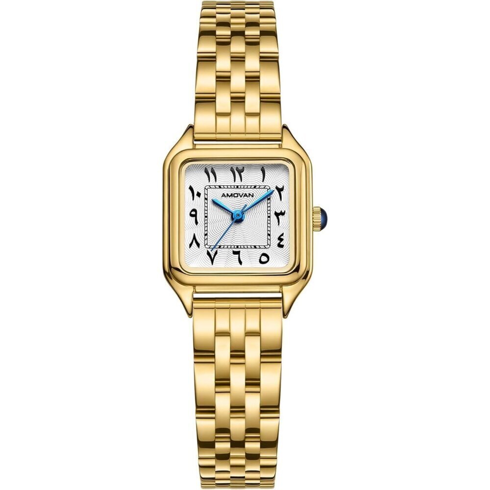 Vintage Gold Watch for Women Small Wrist Rectangular Quartz Water-Resistant